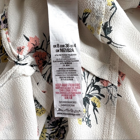 Floral blouse from miss selfridge - Size 4 - Picture 4 of 4